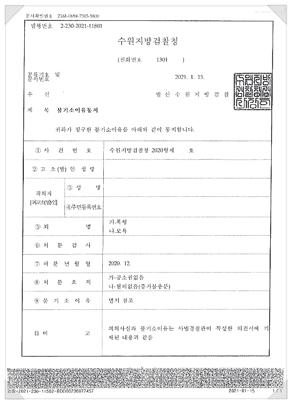  폭행 및 모욕죄 전부 불기소처분받은 성공사례