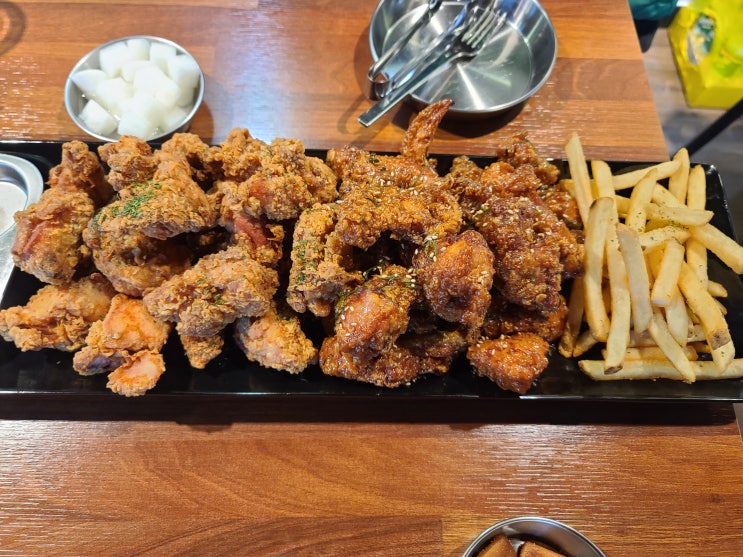  오류역맛집 통닭왕 옥수수튀김가루 바삭감최고