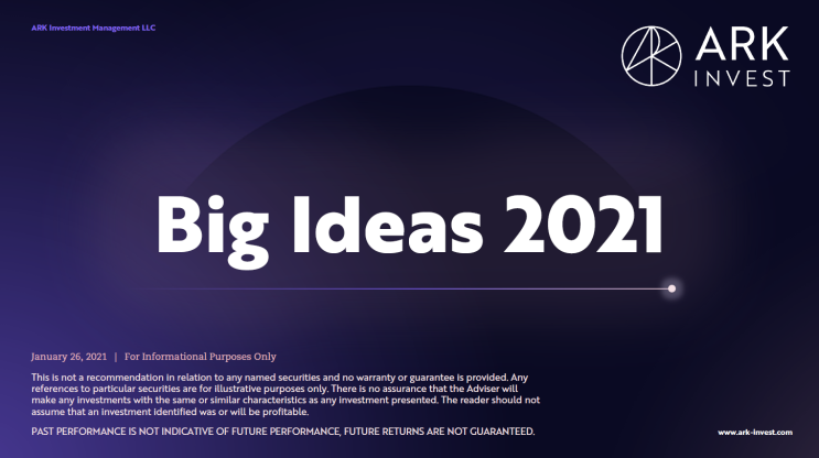 캐시우드의 2021전망 / ARK invest 의 BIG ideas 2021 발표/ Long-Read Sequencing / ARK ETF / ARKG / ARKK