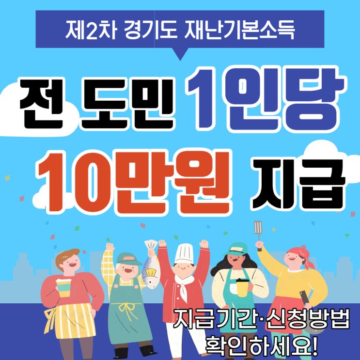  경기도, 2차 재난지원금 10만원 지급 대상·지급기간·신청방법