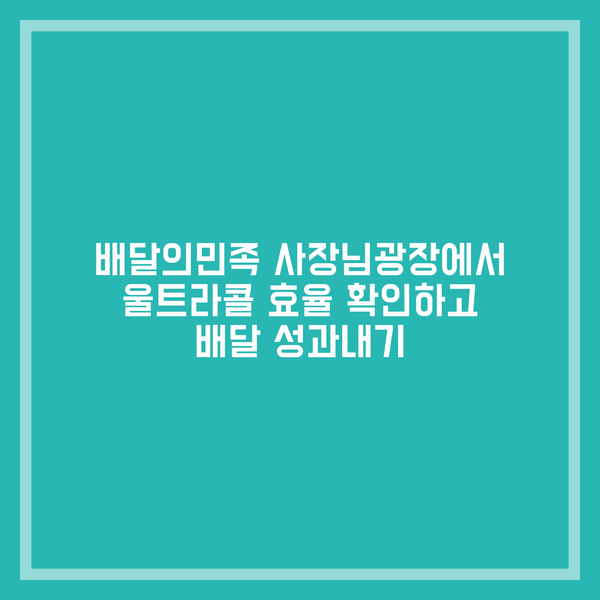  배달의민족 사장님광장에서 배민 울트라콜 깃발 점검 후 효율적으로 운영하는 가장 좋은 방법