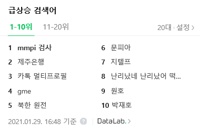  현재 실검 1위 MMPI 검사, 무엇일까??
