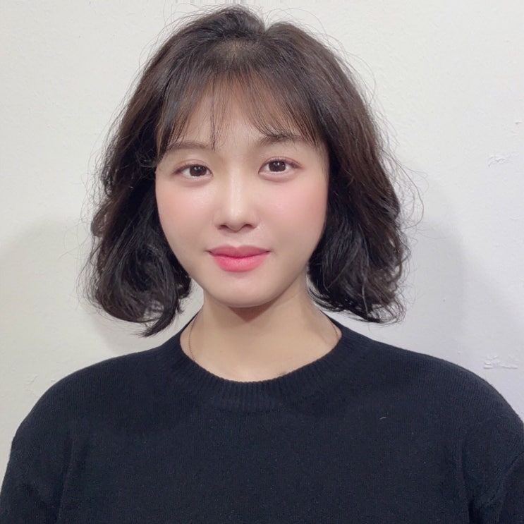  홍대미용실/상수미용실/ 문핑크헤어살롱/ 단발머리 모즈펌 으로 풍성하고 화사하게 변신