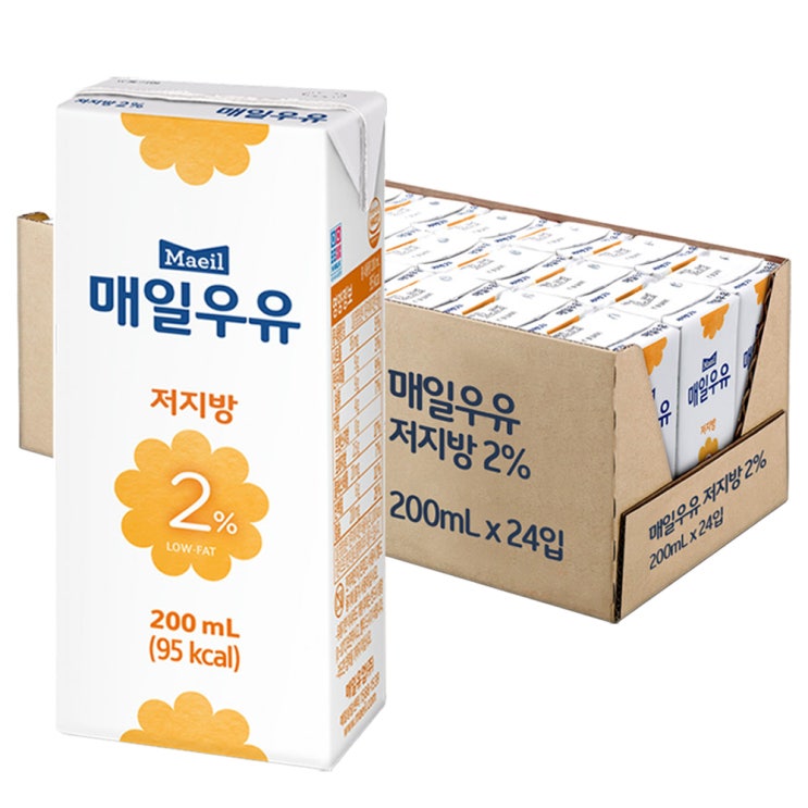 구매의욕 생기는 매일유업 저지방 2% 우유, 200ml, 24팩(로켓배송) ··· 구매의욕 생기는 매일유업 저지방 2% 우유, 200ml, 24팩(로켓배송) ···