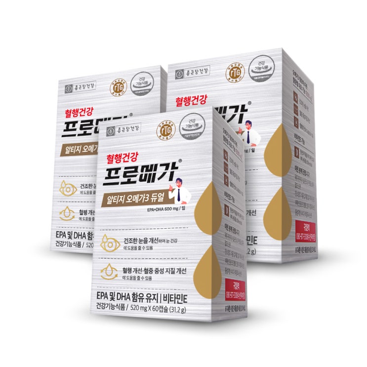 당신만 모르는 종근당건강 알티지 오메가3 듀얼 영양제, 60정, 3개(로켓배송) 좋아요 당신만 모르는 종근당건강 알티지 오메가3 듀얼 영양제, 60정, 3개(로켓배송) 좋아요