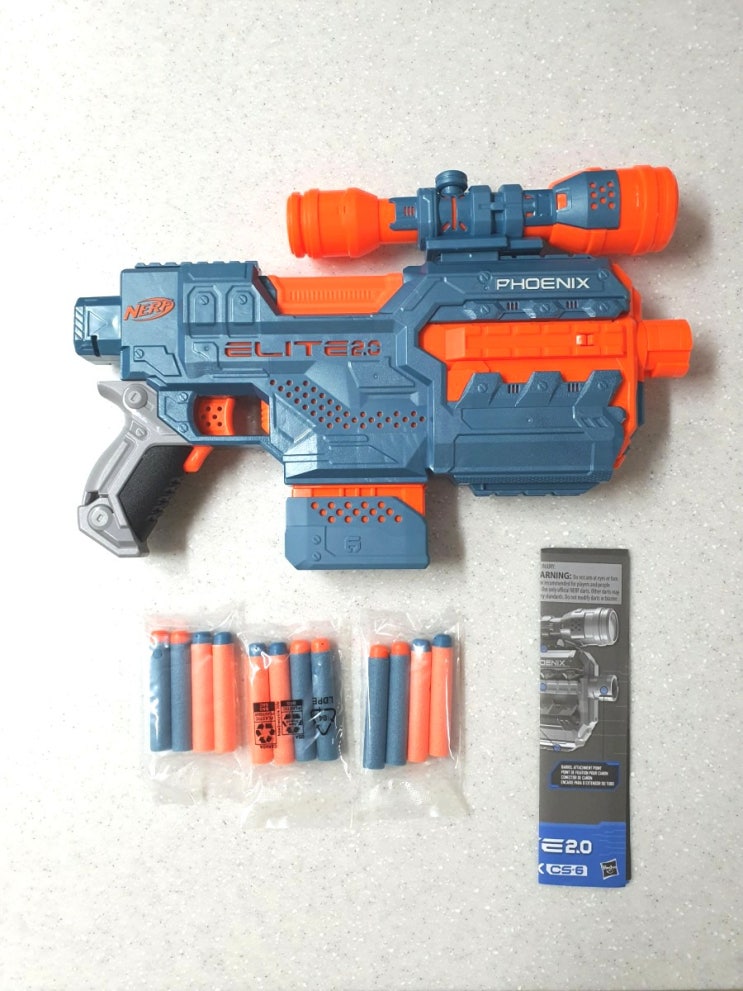 너프 엘리트2.0 피닉스 멋있는 스코프 기본 장착한 장난감 총으로 딱이에요! 너프 엘리트2.0 피닉스 멋있는 스코프 기본 장착한 장난감 총으로 딱이에요!