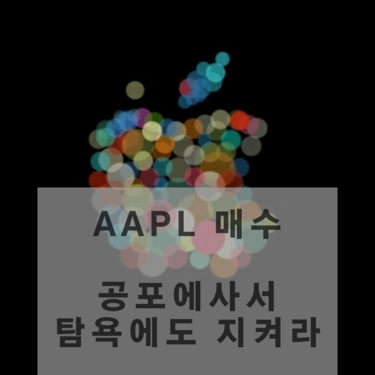  미국주식 애플AAPL 매수. 공포에사서 탐욕에도 지켜라.