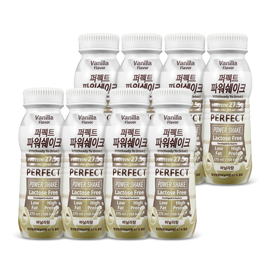 선택고민 해결 칼로바이 퍼펙트파워쉐이크 헬스 단백질 보충제 바닐라, 275ml, 8개(로켓배송) ···