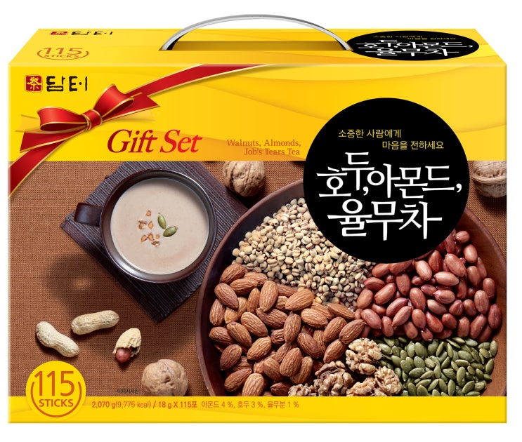 최근 많이 팔린 담터 호두 아몬드 율무차 115포 선물세트, 2070g, 1세트(로켓배송) 좋아요 최근 많이 팔린 담터 호두 아몬드 율무차 115포 선물세트, 2070g, 1세트(로켓배송) 좋아요