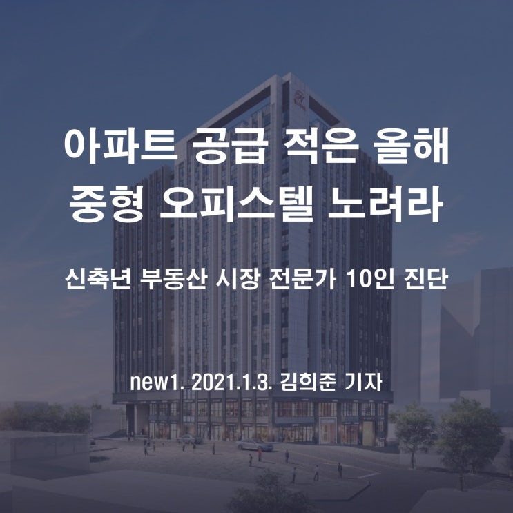  신축년 부동산 투자 핵심 키워드, '오피스텔과 상가의 옥석 가리기'