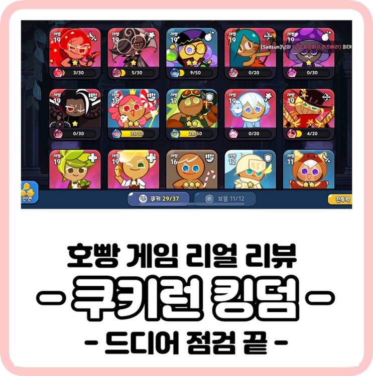  [호빵취미생활]쿠키런 킹덤 점검드디어 끝 꿀보상지급