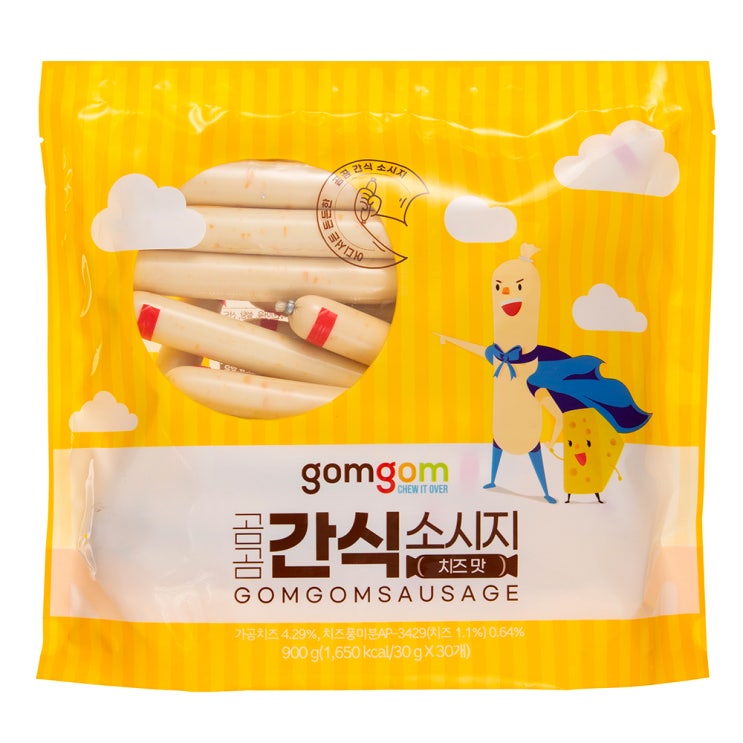 후기가 좋은 곰곰 간식 소시지 치즈맛, 30g, 30개(로켓배송) ···