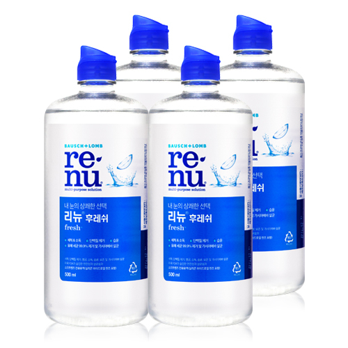 인기있는 바슈롬 리뉴 후레쉬 렌즈세정액, 500ml, 4개 ···