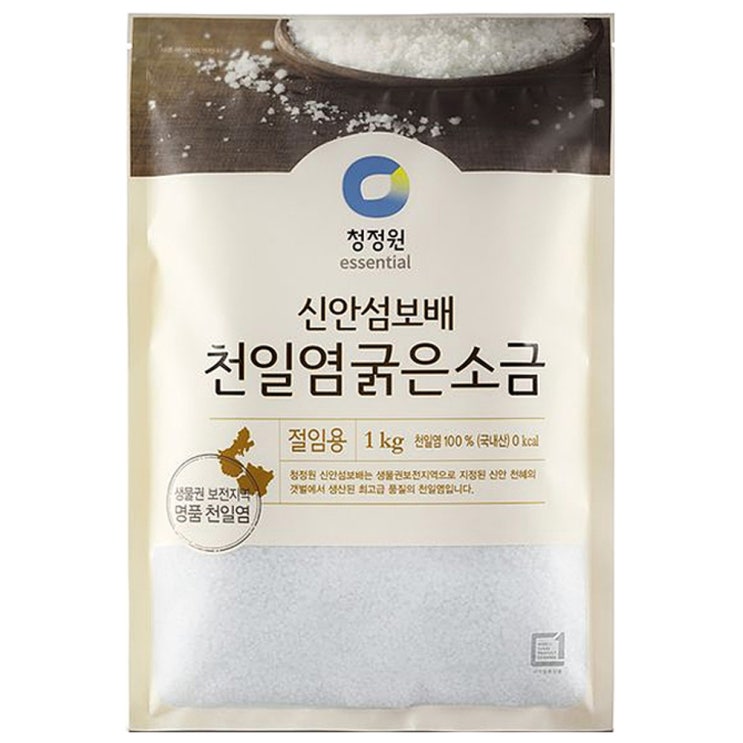 리뷰가 좋은 청정원 신안섬보배 천일염 굵은소금, 1kg, 1개(로켓배송) ···