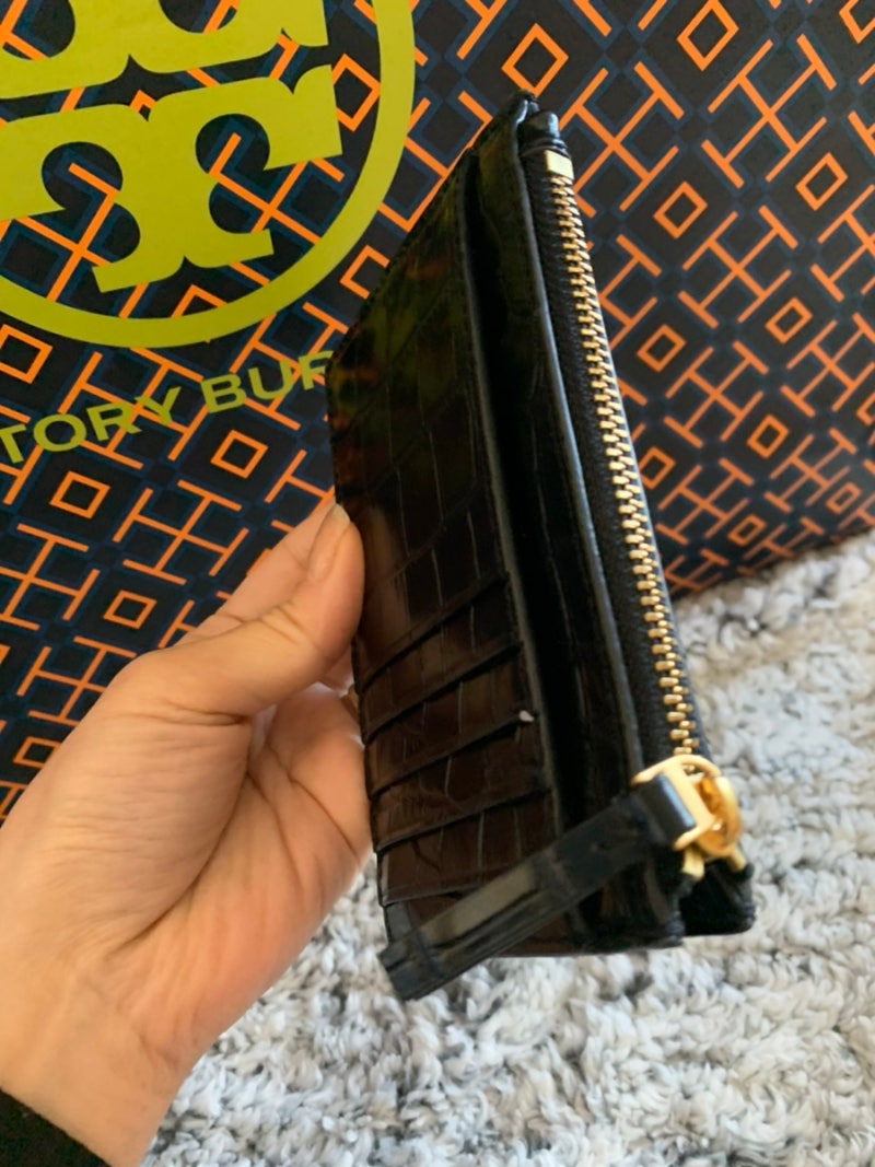 토리버치 브리튼 크록 집 카드케이스 카드지갑 : 네이버 블로그