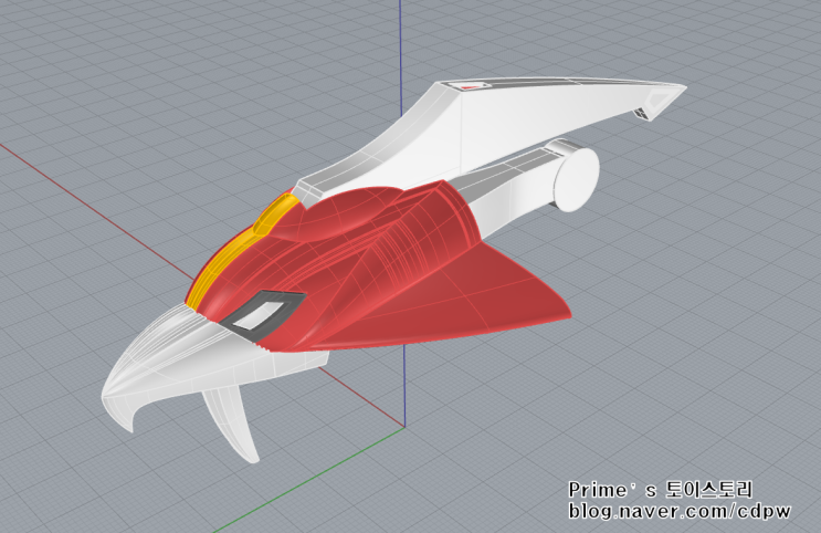 외계에서 온 우뢰매 - 16) 우뢰매1 매(Hawk) 머리 3D 모델링 (90%)