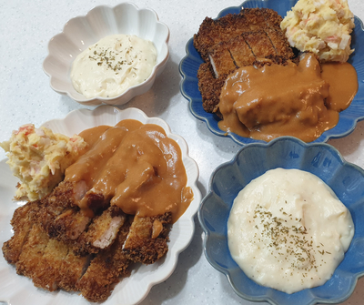  집 밥 메뉴 [수제돈가스, 크림수프, 감자샐러드] 추천해요