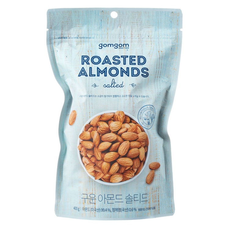 핵가성비 좋은 곰곰 프리미엄 구운 아몬드 솔티드, 400g, 1개(로켓배송) ··· 핵가성비 좋은 곰곰 프리미엄 구운 아몬드 솔티드, 400g, 1개(로켓배송) ···