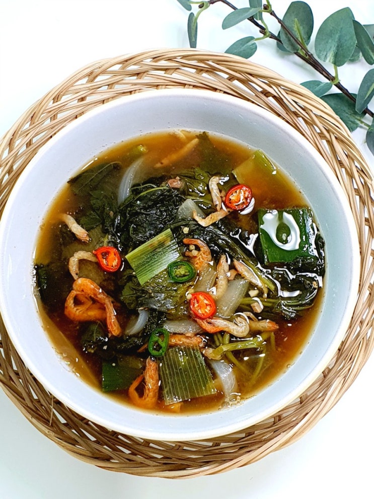 건새우 보리새우 아욱국 끓이는법, 구수한 맛이 좋다