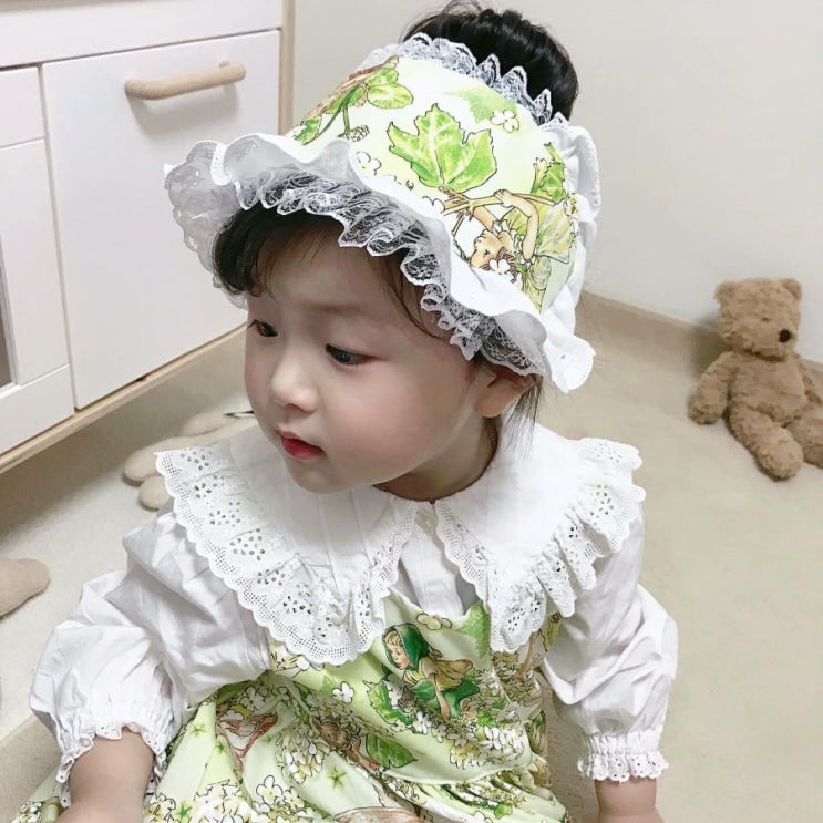 이쁜 아기옷 제작 원피스 머리띠 콜라보 - 빈티지콩 x 미뇽앨리스