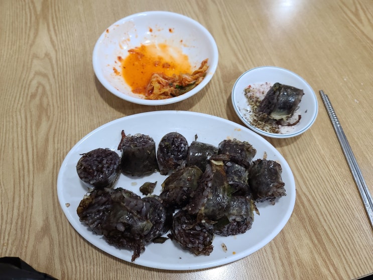  광명시장 유명순대국 손순대 한접시
