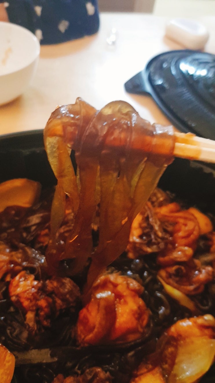  [순천 조례동 두찜] 까만찜닭/맵기3단계도전/납작당면 추가는 진리