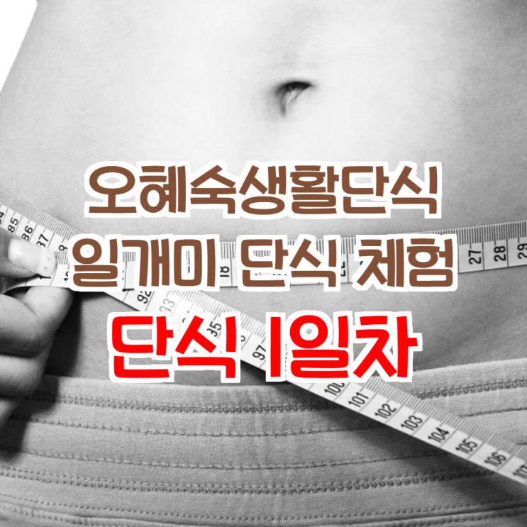  오혜숙 생활단식으로 단식을 시작! 1월29일 금요일 저녁~