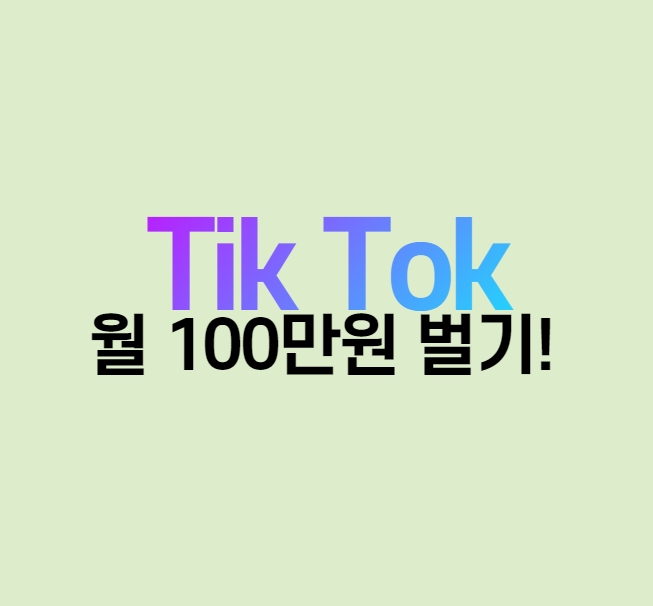  틱톡 15000원으로 월100만원 만들기~