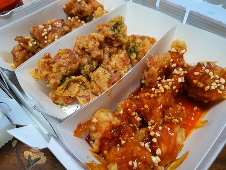  육아로 정신 없지만, 치킨의민족 순살치킨+떡볶이는 맛있네요. 