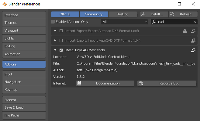 [blender 2.91] 교차하는 엣지(라인)에 버텍스 만들기 tiny CAD