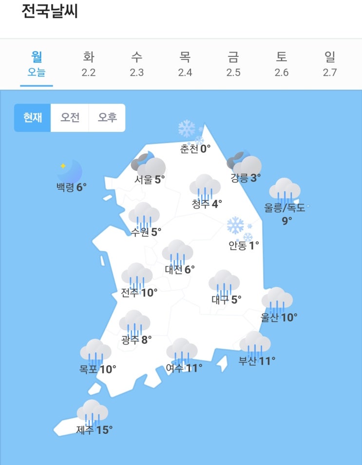  아침 일어나면 가장 먼저 하는 것은 오늘 날씨