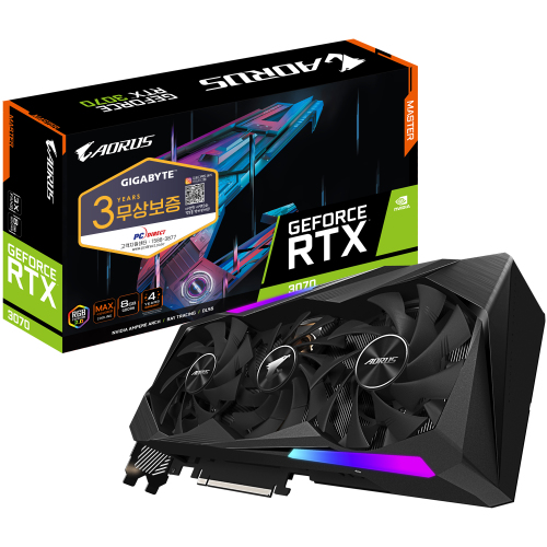 선호도 좋은 기가바이트 AORUS Master 지포스 RTX 3070 D6 8GB 그래픽카드 피씨디렉트, 단일상품 추천해요