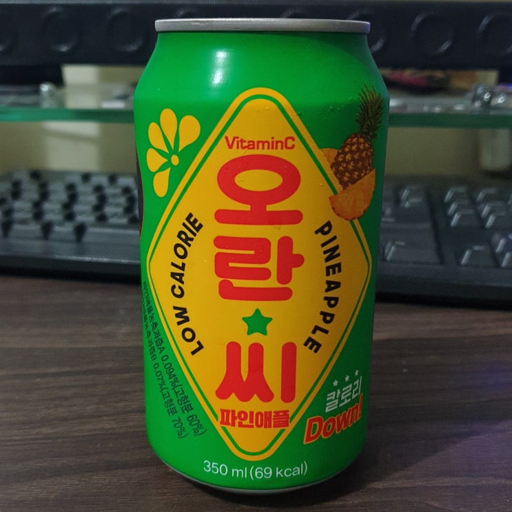  오란씨 350ml (큰 캔,뚱캔) 파인애플 칼로리(열량) 및 영양성분정보, 비타민C