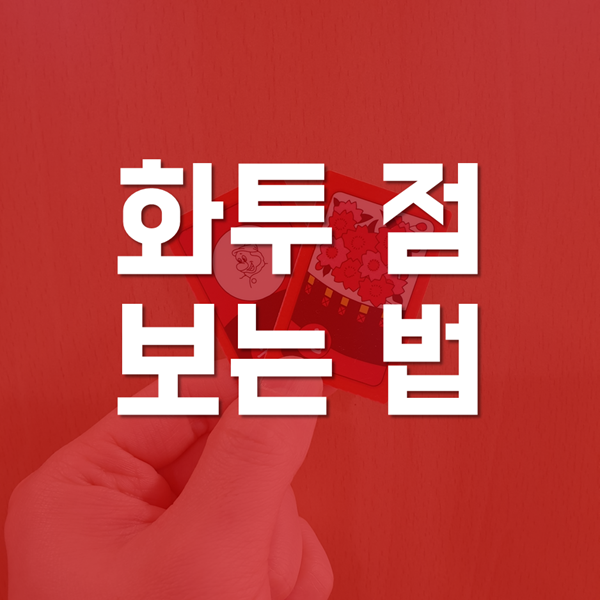  화투점 보는법 - 사진으로 쉽게 배우기
