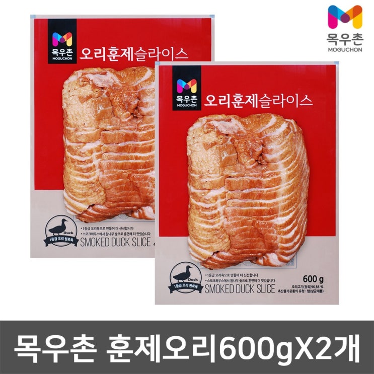 선호도 높은 목우촌 훈제 오리 슬라이스 600g x 2개 고기 ···