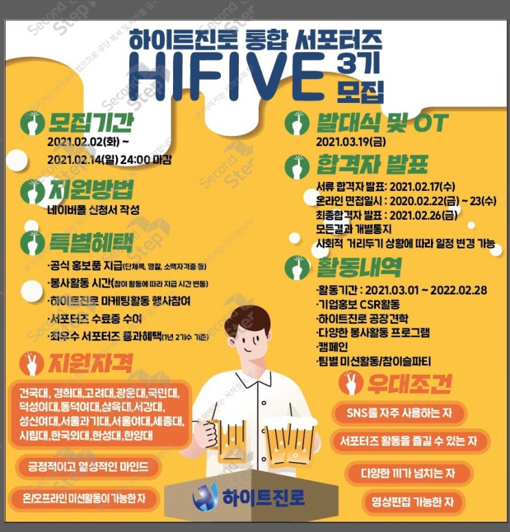  [하이트진로서울 3기 모집]하이트진로 서포터즈 3기 모집 | 하이파이브서울 3기 |  대기업 대외활동  | 2기,1기 활동자의 지원 꿀팁