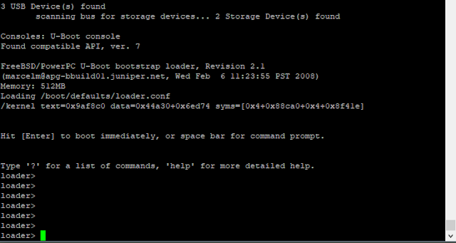 Juniper switch OS recovery from "Loader&gt;"
