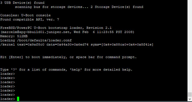  Juniper switch OS recovery from "Loader>"