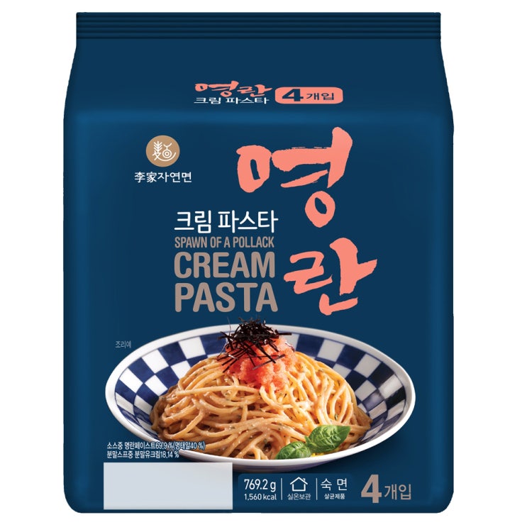  인기 많은 이가자연면 명란 크림 즉석파스타, 192.3g, 4개입(로켓배송) ···