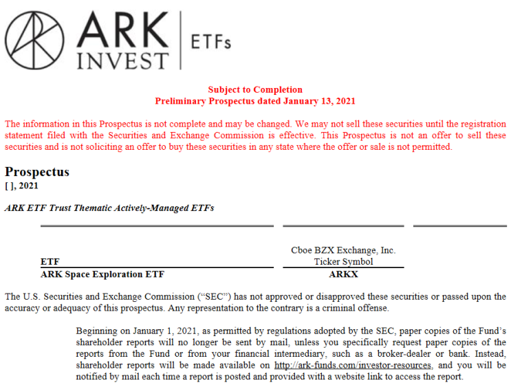  ARKX /  ARKX ETF / 캐시우드 / 우주 ETF/ 스타링크 주식 /스페이스X 관련주