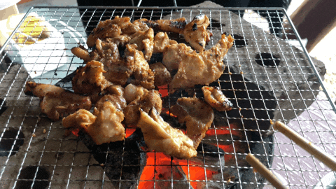 지리산 가족여행 2탄 :: 숯에 구워 먹는 토종닭구이 & 도루묵 생선