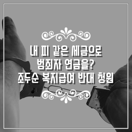  내 피 같은 세금으로 범죄자 연금을? 조두순 복지급여 반대 청원