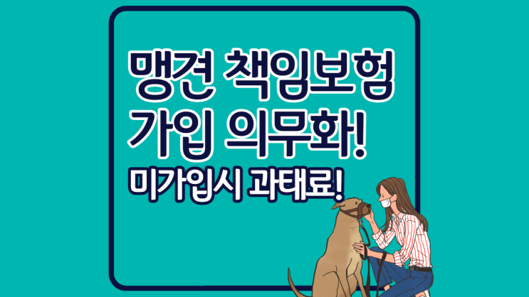  맹견 책임보험 가입 의무화! 미가입 과태료 언제부터?