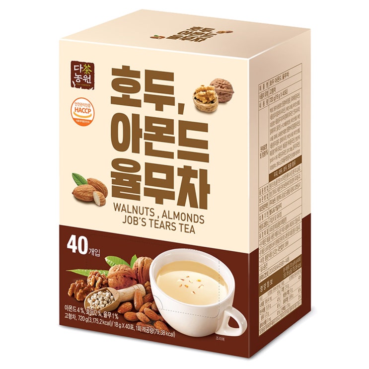 많이 팔린 다농원 호두 아몬드 율무차, 18g, 40개입(로켓배송) 추천합니다 많이 팔린 다농원 호두 아몬드 율무차, 18g, 40개입(로켓배송) 추천합니다