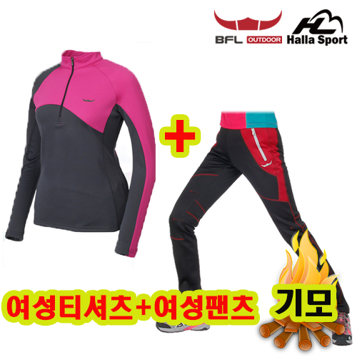 가성비 뛰어난 BFL OUTDOOR 여성 하이디 티셔츠+하이니팬츠 ···