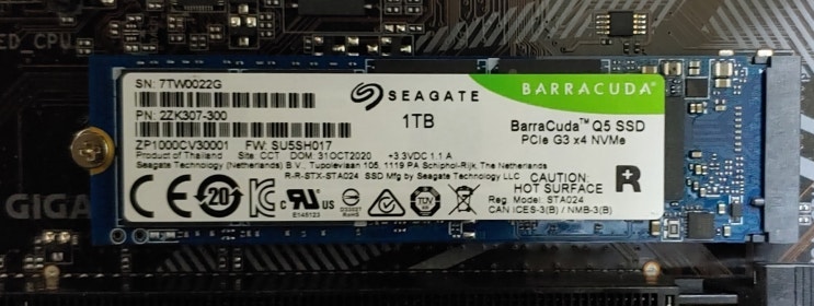 보급형 NVME SSD 씨게이트 바라쿠다 Q5 M.2 NVME SSD 성능 테스트 사용기 보급형 NVME SSD 씨게이트 바라쿠다 Q5 M.2 NVME SSD 성능 테스트 사용기