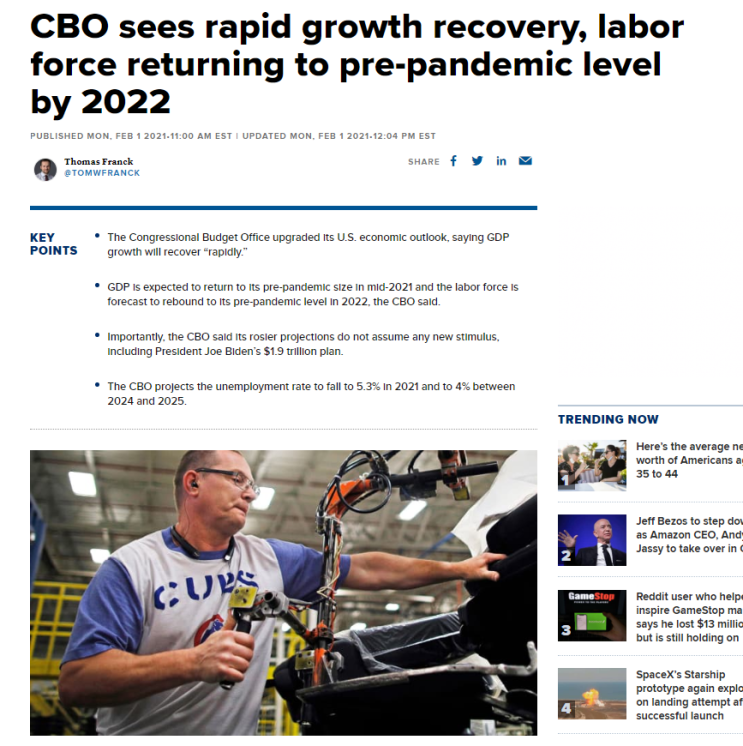 #CBO는 미국 경제 성장 회복은 2022년 정도 일 것으로 보고 있다.(기사)