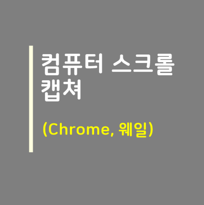  컴퓨터 스크롤 캡쳐 간단하게 정리