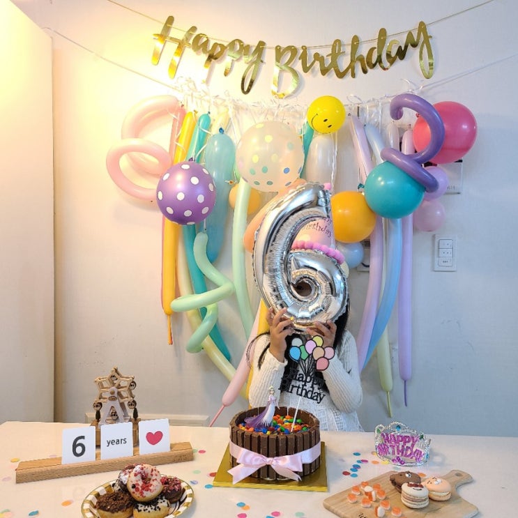  [엄마표생일파티]여섯살 딸아이 생일상 차리기:풍선가랜드 너무 만족