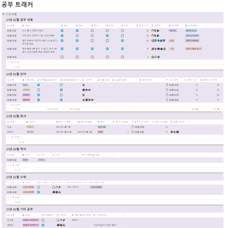 노션 공부 트래커 템플릿 공유 2탄 노션 공부 트래커 템플릿 공유 2탄